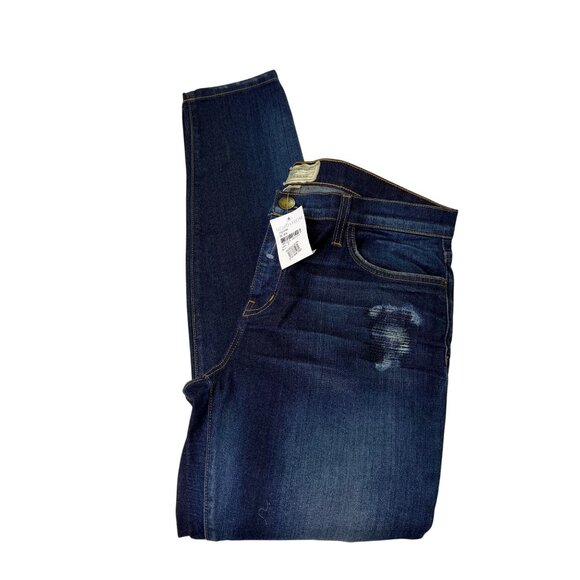 Current/Elliott Womens Blue Cotton Blend Ankle Skinny Distressed Jeans Size 32 - Picture 6 of 13